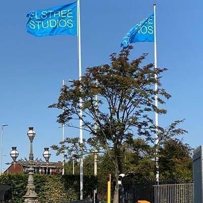 Elstree Studios Blue Flags