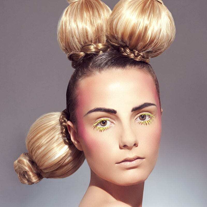 Girl with Hair Tied in Balls Girl with Hair Tied in Balls
