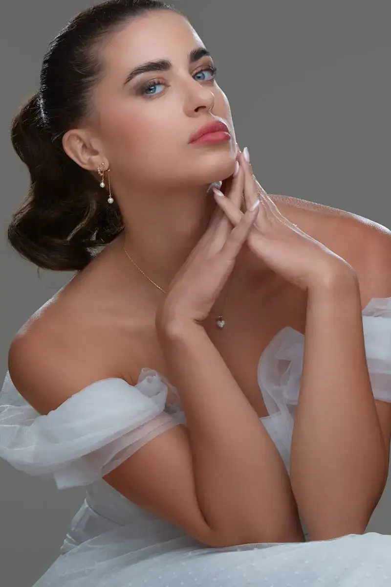 A finished bridal makeup look