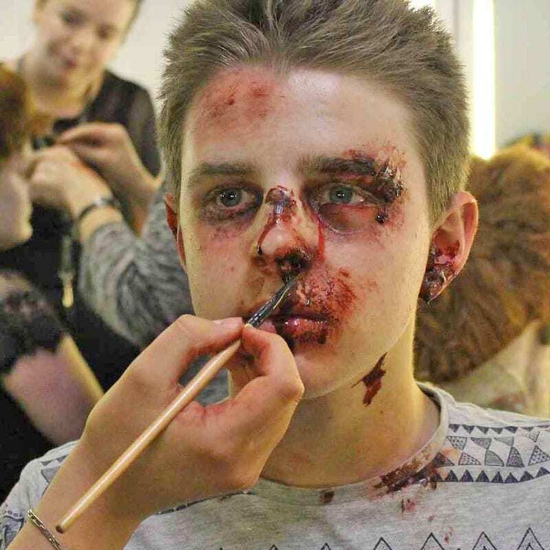 Student With SFX Makeup Face Wound Student With SFX Makeup Face Wound