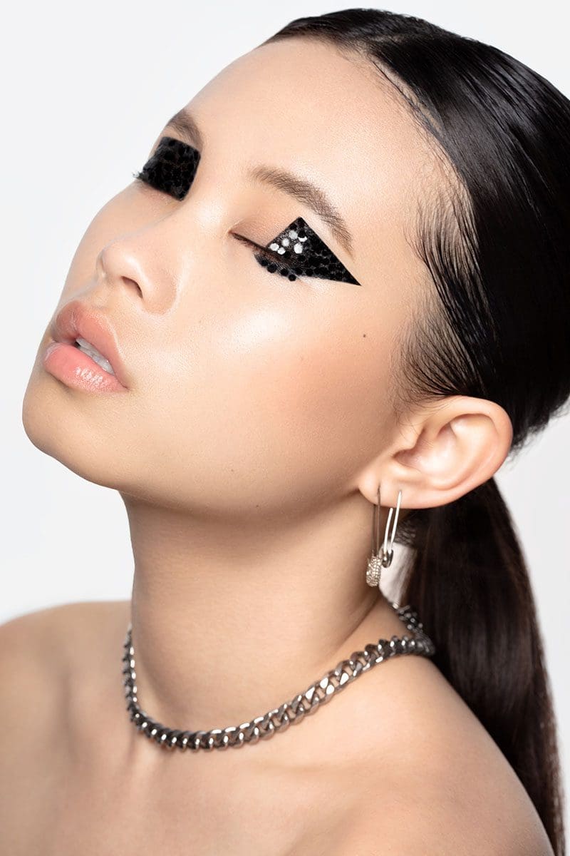 Girl with Glitter Eye Makeup