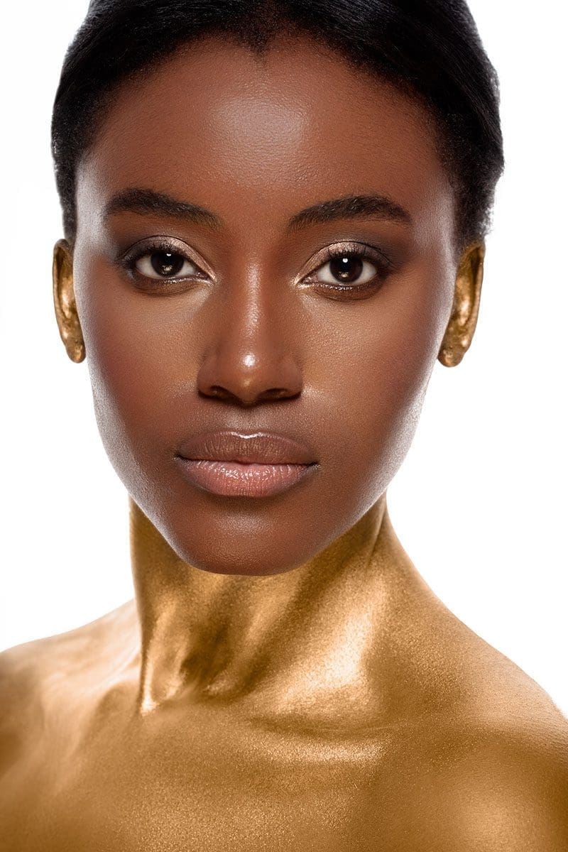 Girl with Gold Body Makeup